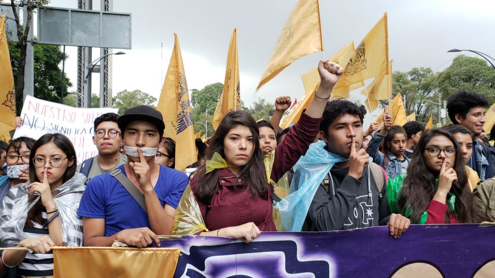 Protesta de estudiantes por la violencia en la UNAM