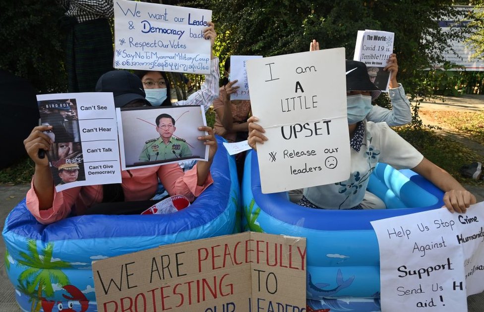Myanmar Coup Pools And Princesses As Protesters Go All Out c News