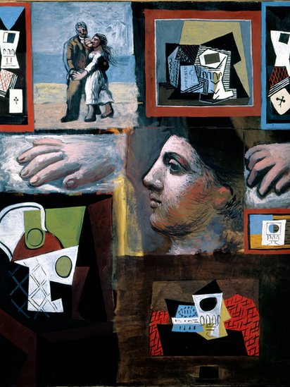 Obra: "Estudios", óleo sobre lienzo, Pablo Picasso, 1920 Obra: "Estudios", óleo sobre lienzo, Pablo Picasso, 1920