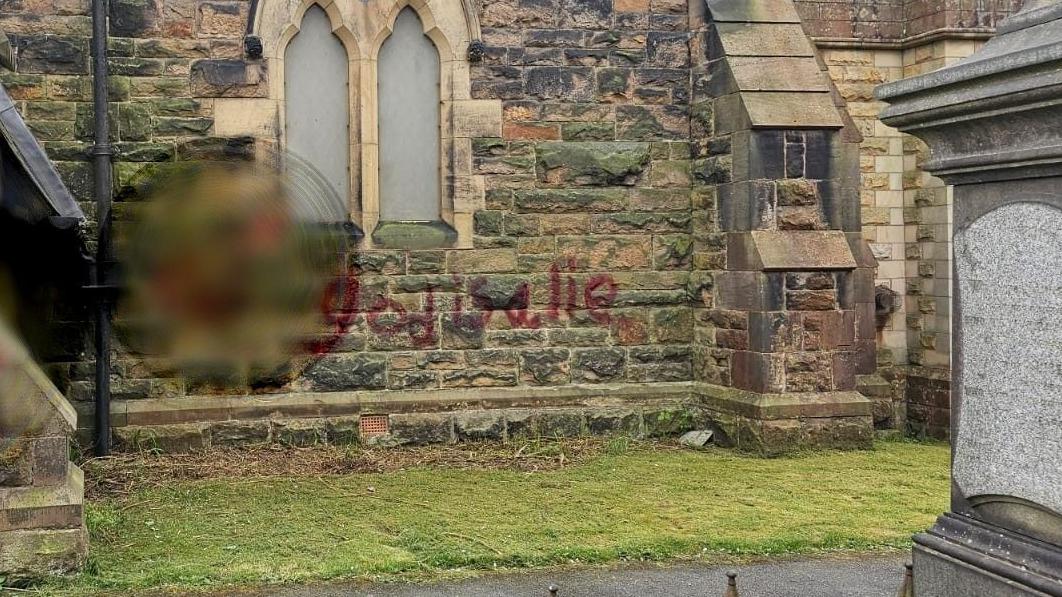 Leyland church and graves daubed in explicit graffiti
