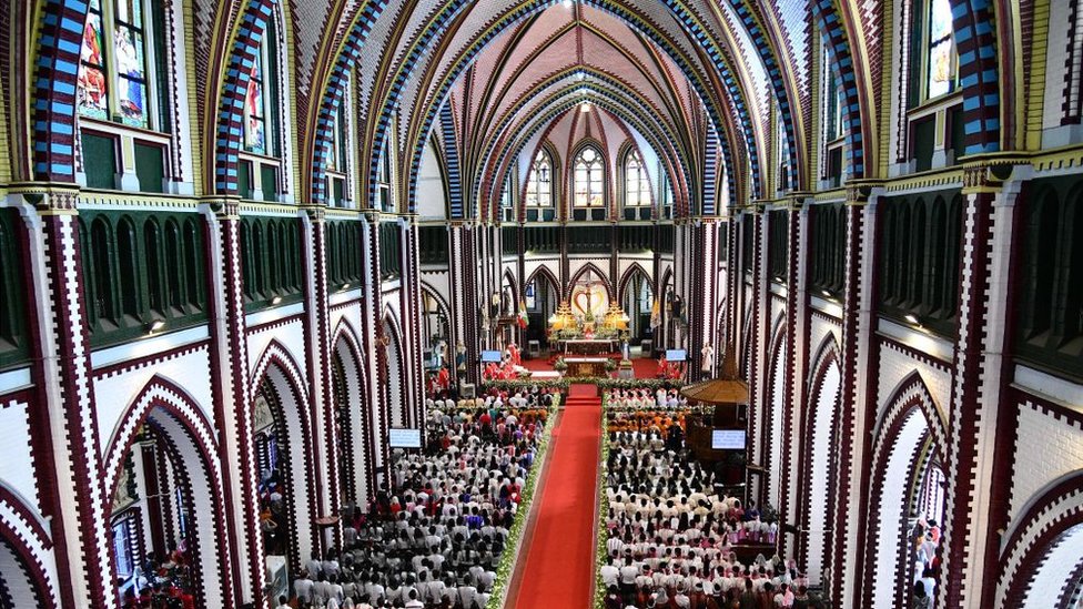 El Papa visitó este año Myanmar por primera vez. Misa en Myanmar