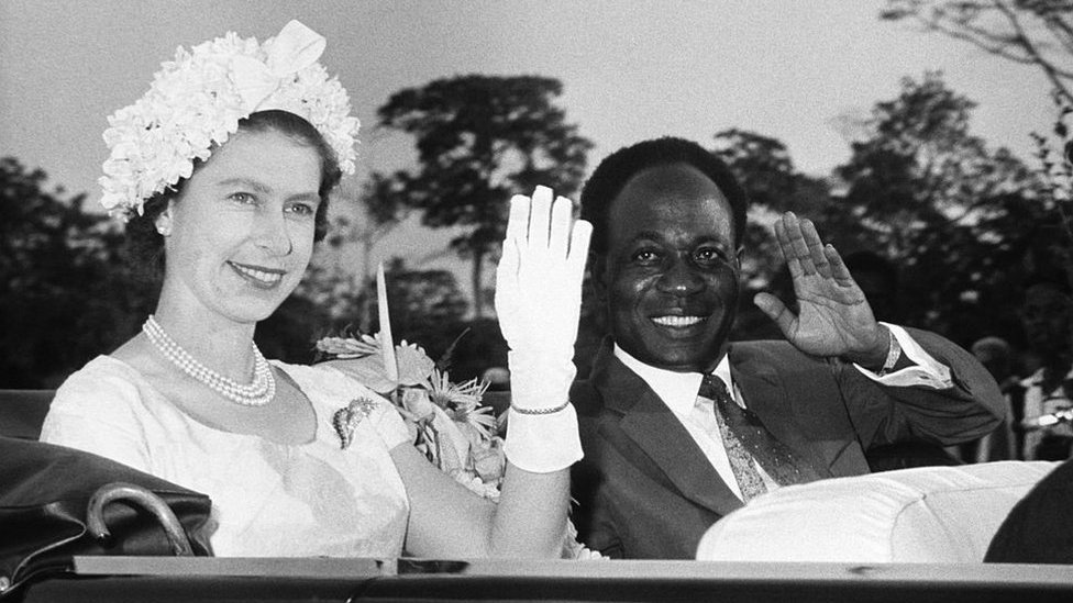 Real Life vs The Crown. Queen Elizabeth dancing with Ghana's president  Kwame Nkrumah in 1961 