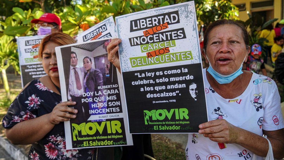 Protesta por encarcelados en el regimen de El Salvador