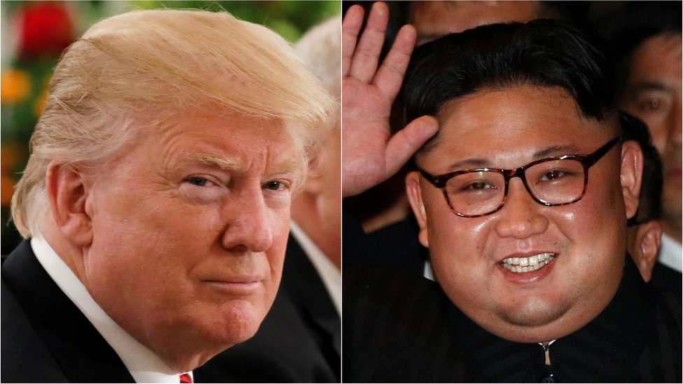 Donald Trump (L) y Kim Jong-un (R)