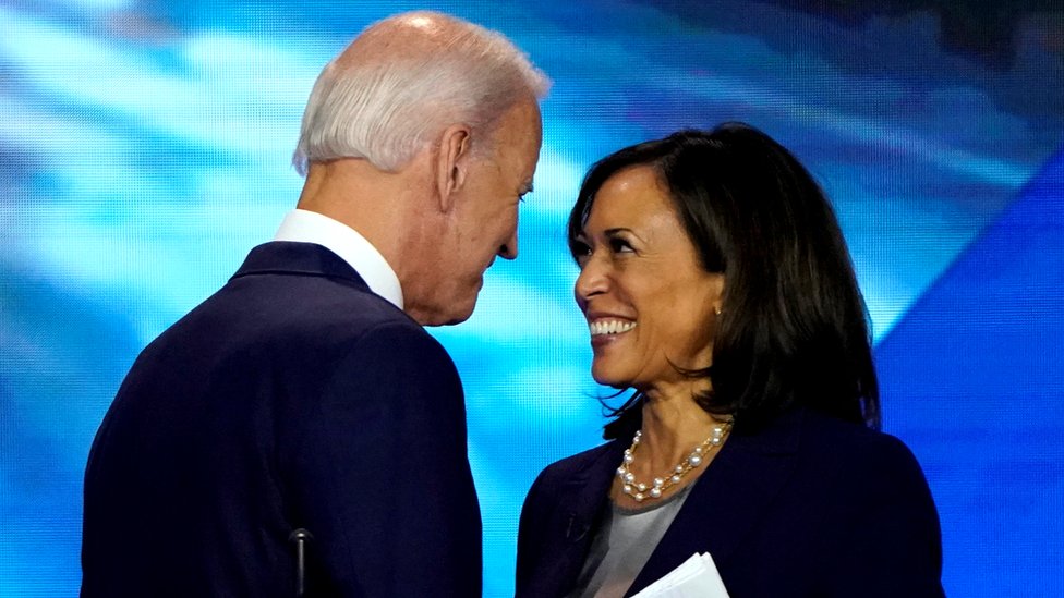 Kamala Harris endorses Joe Biden as Democratic presidential candidate - BBC  News