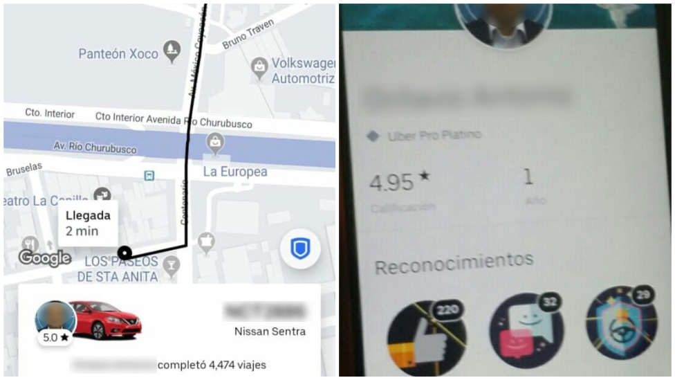 Capturas de pantalla de la aplicación de Uber