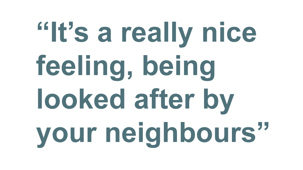 Quotebox: Это действительно приятное чувство, когда о вас заботятся соседи