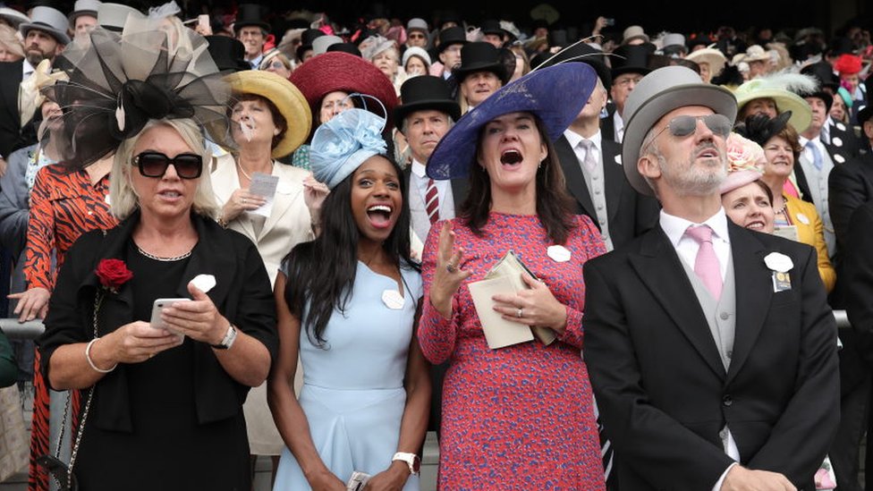 Crowd watching the races at Royal Ascot