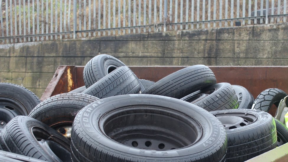 'Sheer scale' of Hartlepool tyre dumping shocks council - BBC News