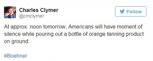 Твит @cmclymer: Американцы помолчат, разливая бутылку апельсинового средства для загара.