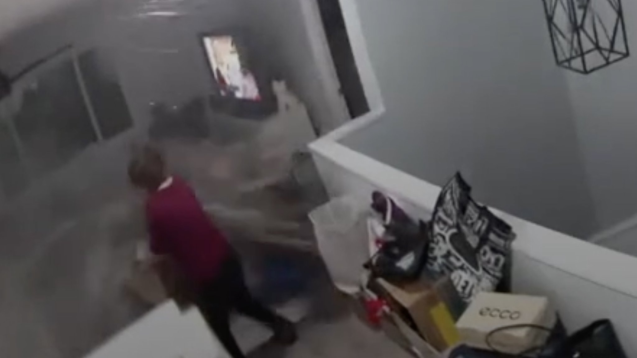 Terrifying moment a boulder crashes into Hawaii home