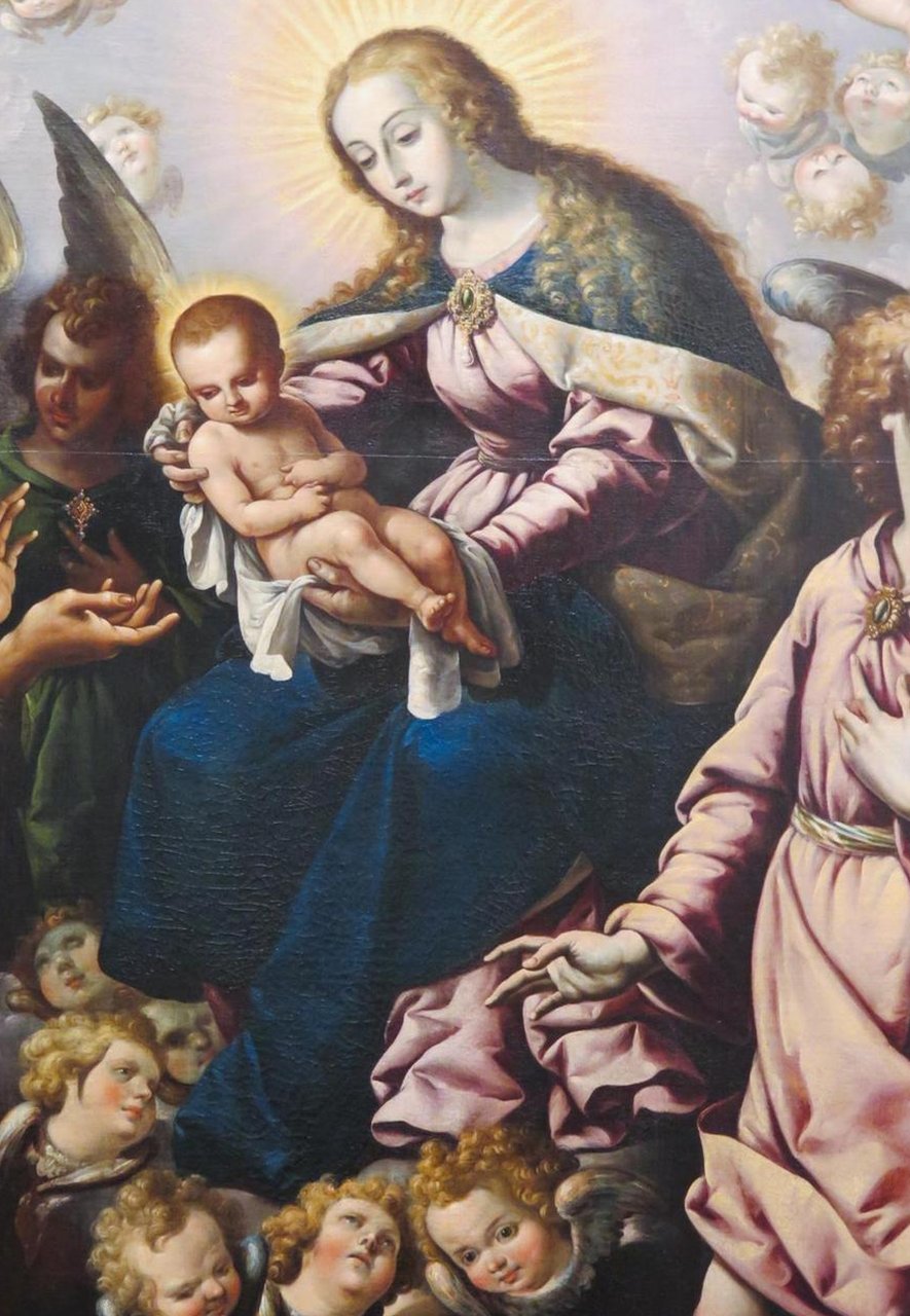 Un detalle de la aparición de José Juárez de la Virgen y el Niño a San Francisco.
