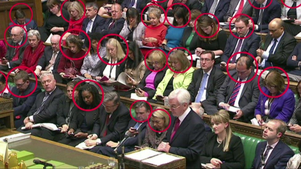 MPs using phones