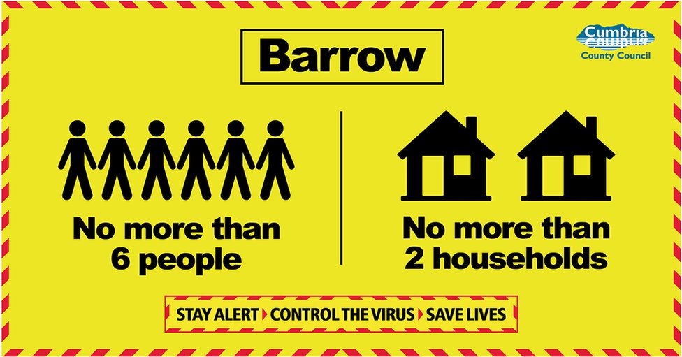 Информационный знак о коронавирусе Барроу