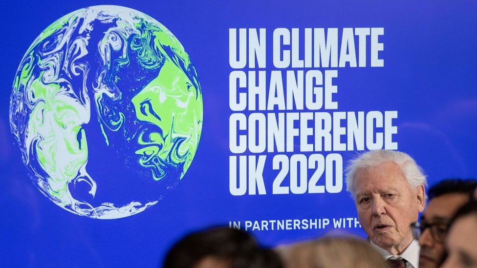 David Attenborough durante el lanzamiento de COP26