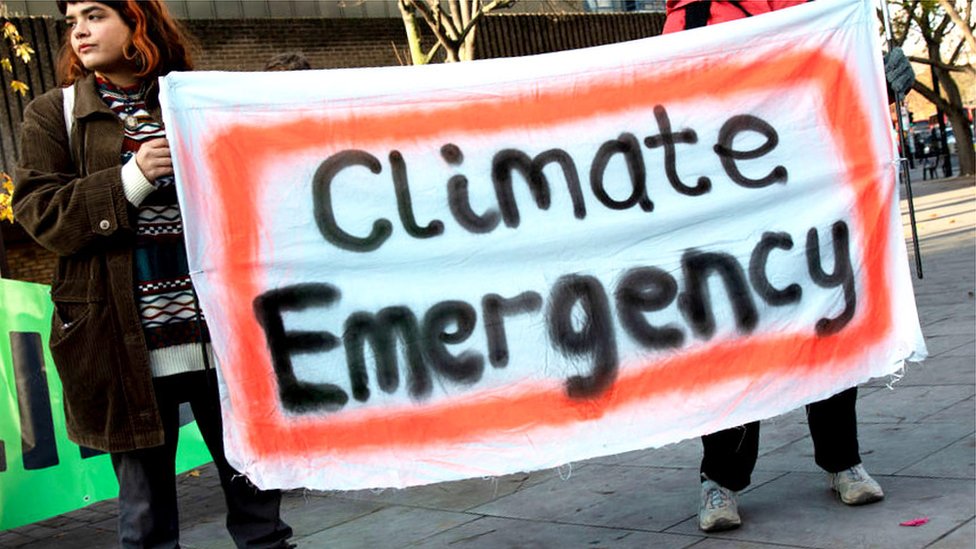 Баннер климатической забастовки