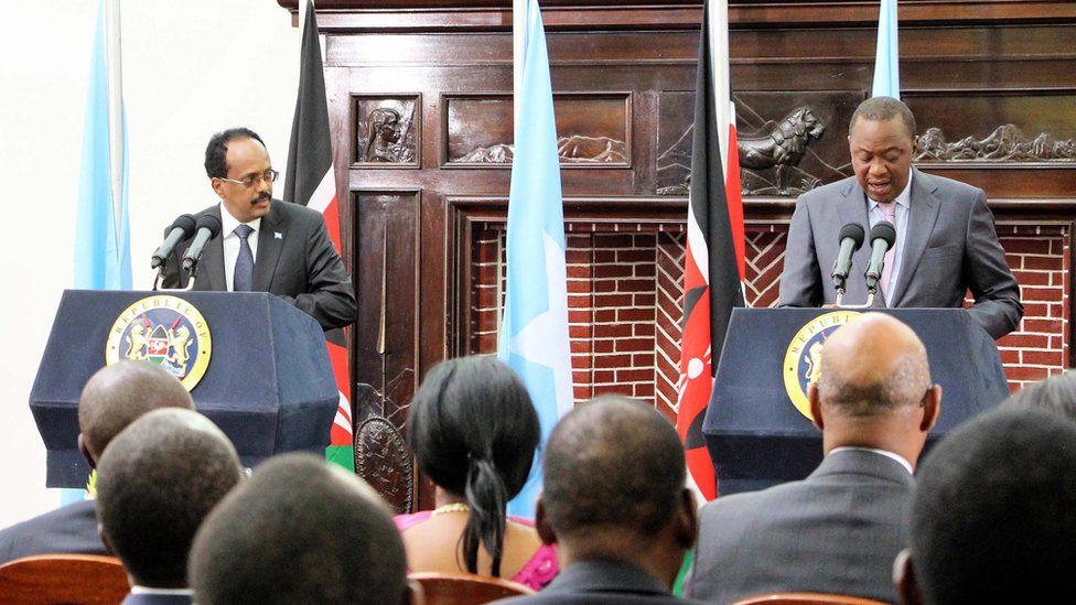 Президенты Сомали и Кении Мохамед Фармаджо и Ухуру Кеньятта