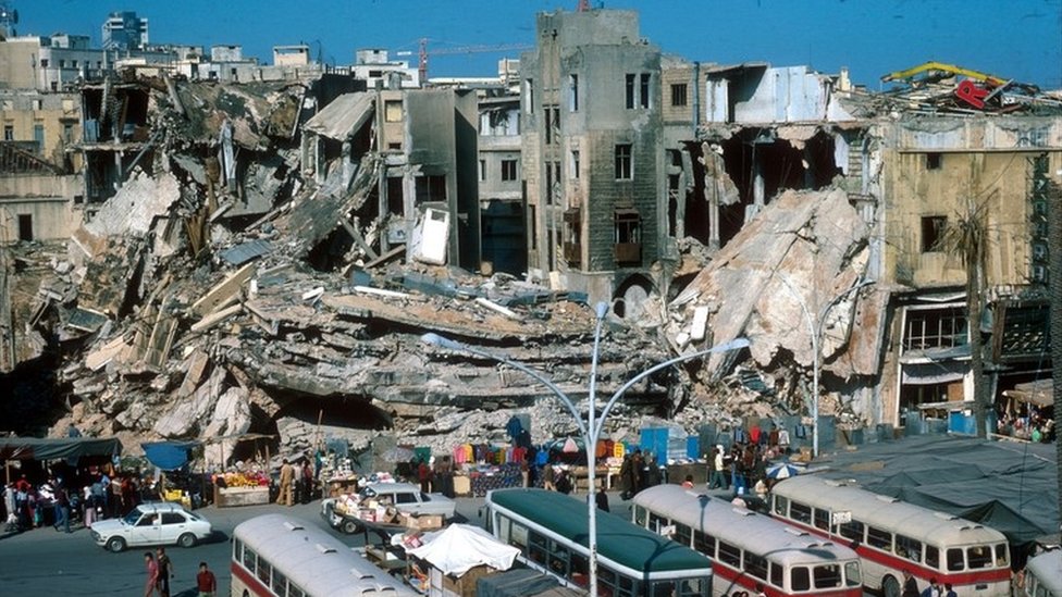 Ливан Бейрут - гражданская война - Places des Martyres, Старый Бейрут 1978