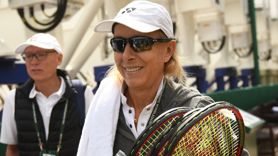 Martina Navratilova on the eighth day of the 2018 Wimbledon Championships on July 10, 2018
