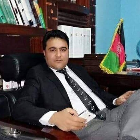 Haidar Seddiqi in an office in Afghanistan