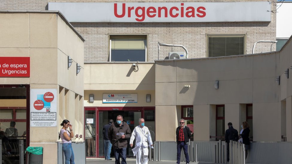 Entrada de la sala de emergencias de un hospital madrileño.