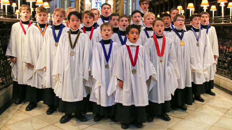 Choristers are seen rehearsing Christmas favourites at St Paul's Cathedral in London.