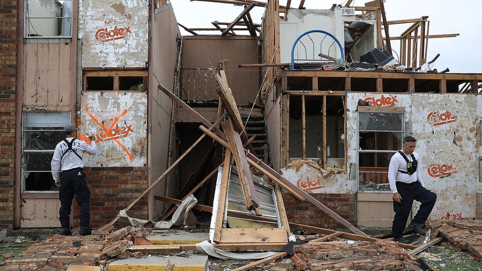 Un apartamento dañado por el paso de Harvey