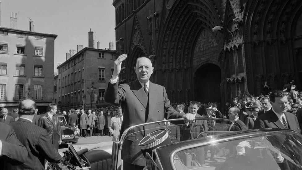 De Gaulle en Lyon, Francia.