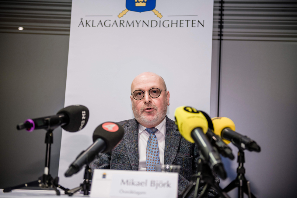 El director de la Fiscalía sueca, Mikael Bjork.
