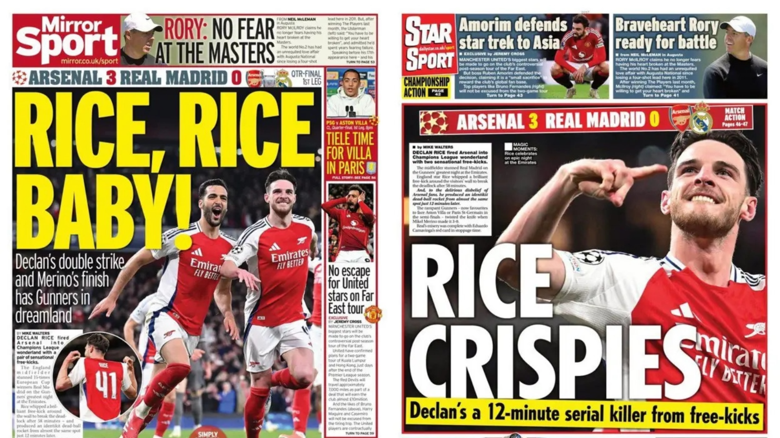 Arsenal 3-0 Real Madrid: Wednesday's back pages - BBC Sport