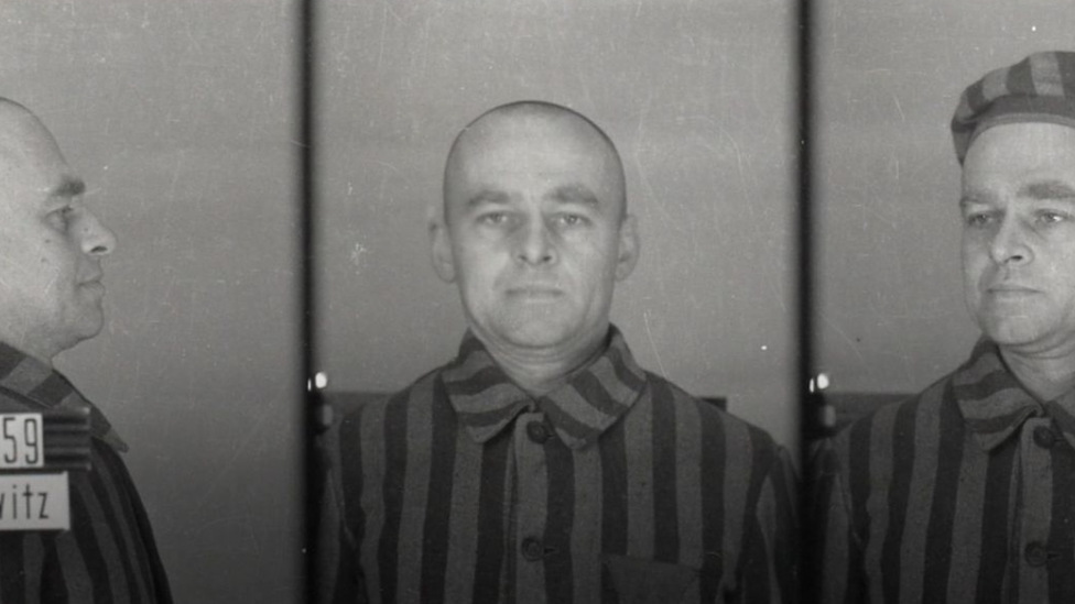 Foto de Pilecki como preso de Auschwitz.