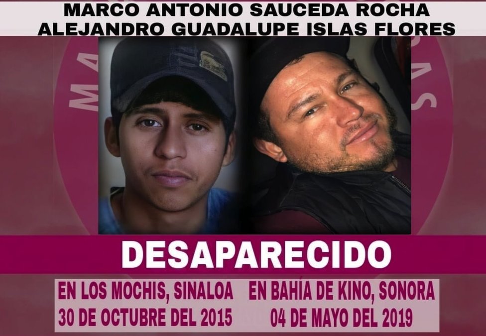 Cartel con la imagen de los dos hijos desaparecidos de Ceci Flores