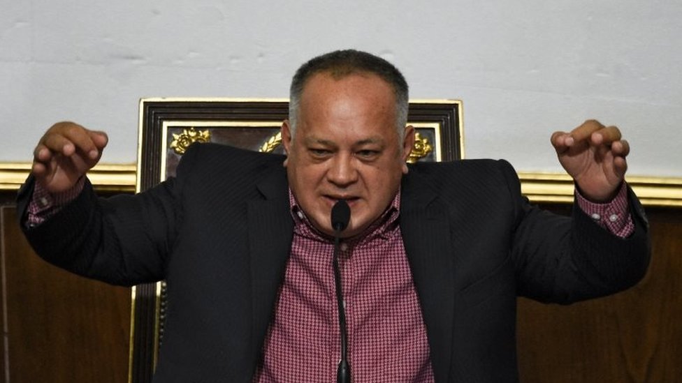 Национальное учредительное собрание Венесуэлы Диосдадо Кабельо выступает во время заседания в Каракасе 2 апреля 2019 г.