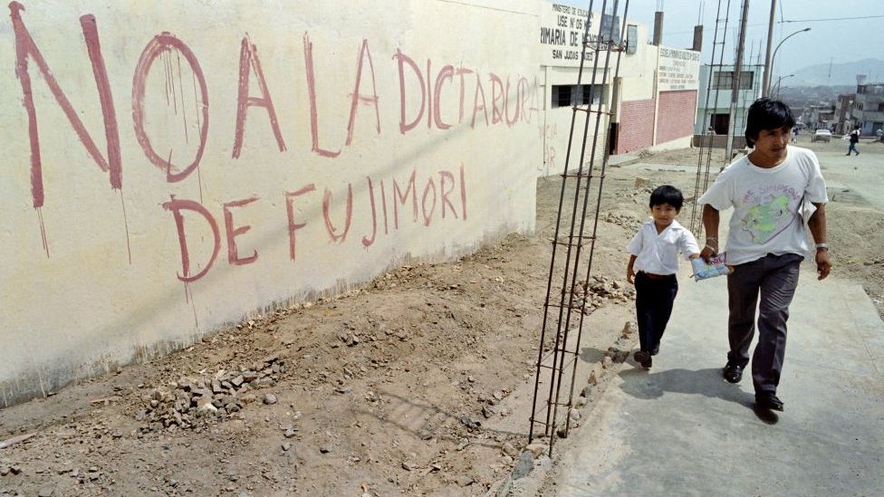 Pintada contra Fujimori, en una imagen de archivo.