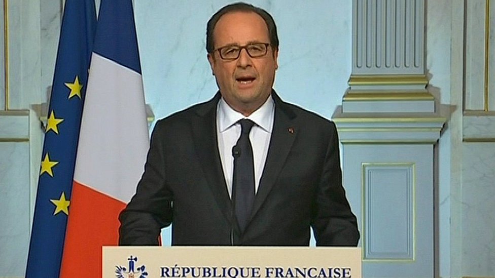 François Hollande durante o pronunciamento