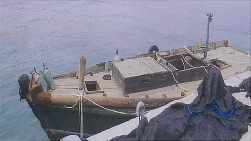 Čamac kojim su Kim i njegova porodica prebegli u Južnu Koreju