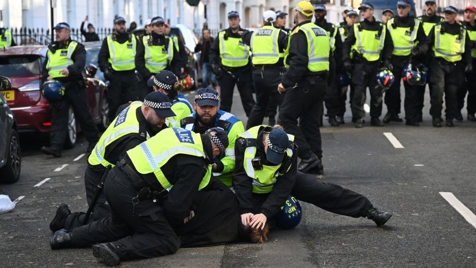 London protests: Seven charged and 145 arrested as police appeals ...