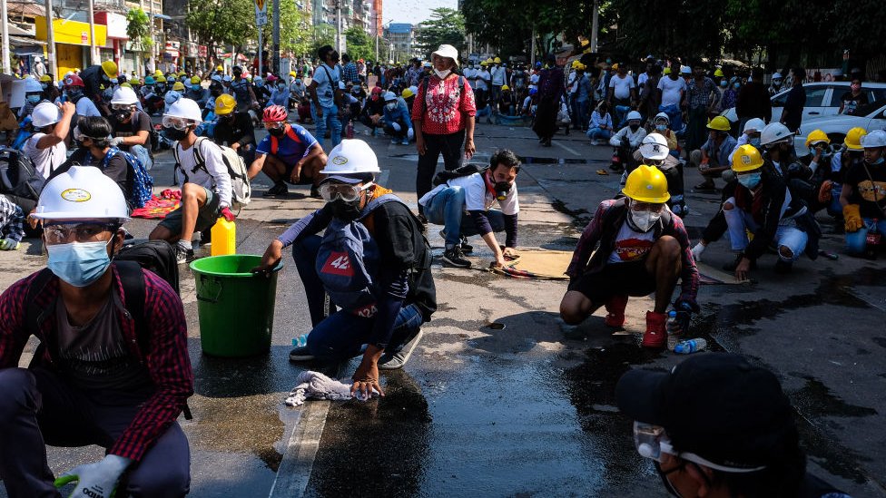 protes di Myanmar.