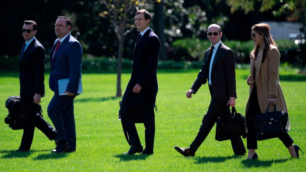 30 September - Top Trump officials, including Hope Hicks, travelled with Mr Trump to Minnesota