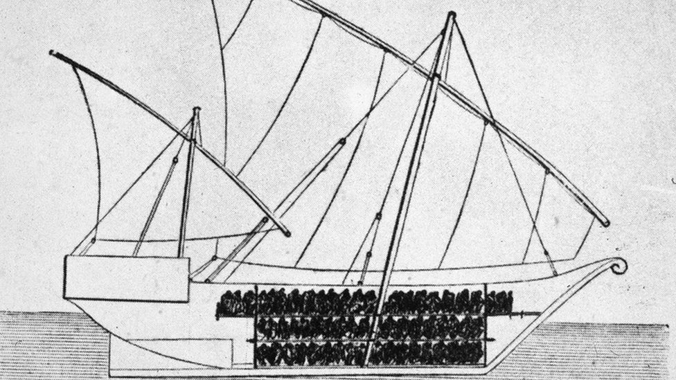 Эскиз корабля для перевозки рабов, 1750-е гг.
