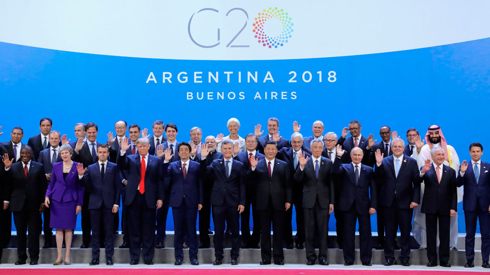 Los líderes mundiales en la cumbre del G20 en Buenos Aires, en diciembre de 2018