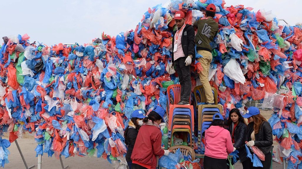 Nepal eyes world record with Dead Sea of plastic bags