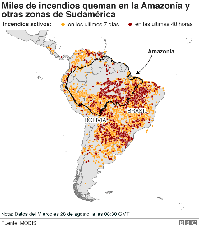Mapa de los incendios
