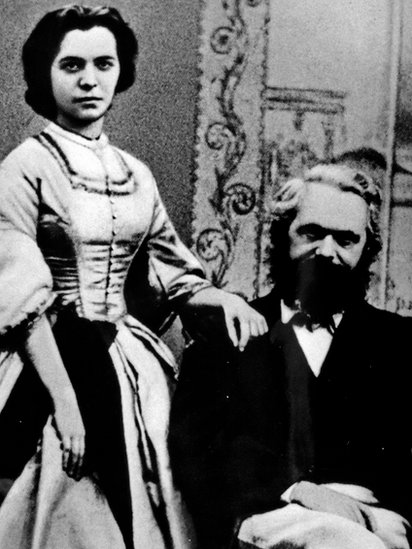 Jenny y su padre Karl Marx en 1866.