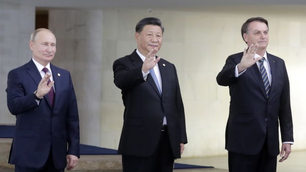 Vladimir Putin, Xi Jinping y Jair Bolsonaro