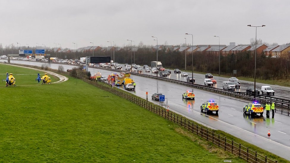 M60 crash Driver arrested after boy 8 dies BBC News