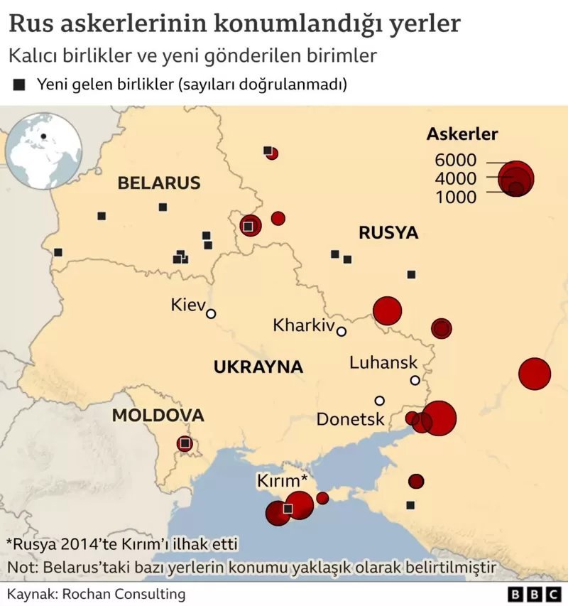 Ukrayna sınırı, Rus askerlerinin konumlandığı yerler