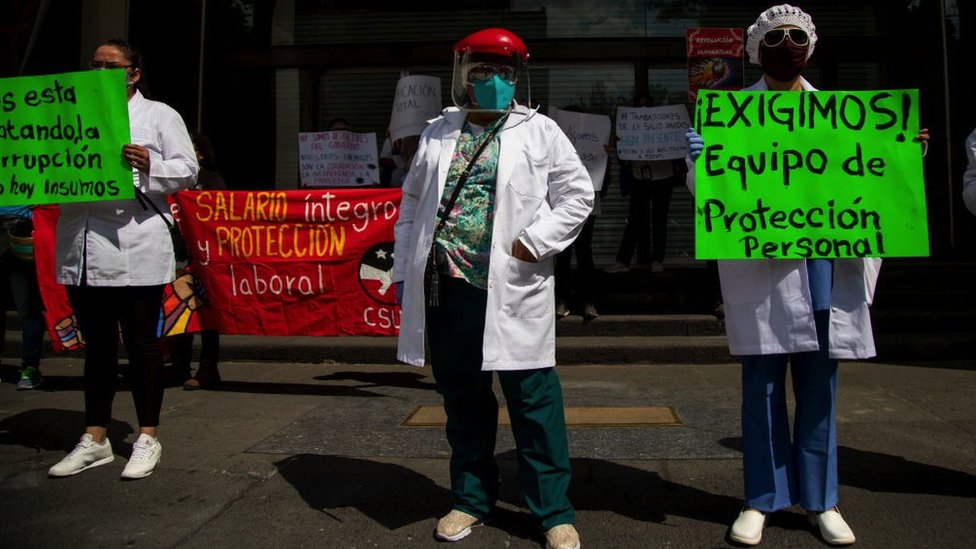 Protesta de personal sanitario en CDMX
