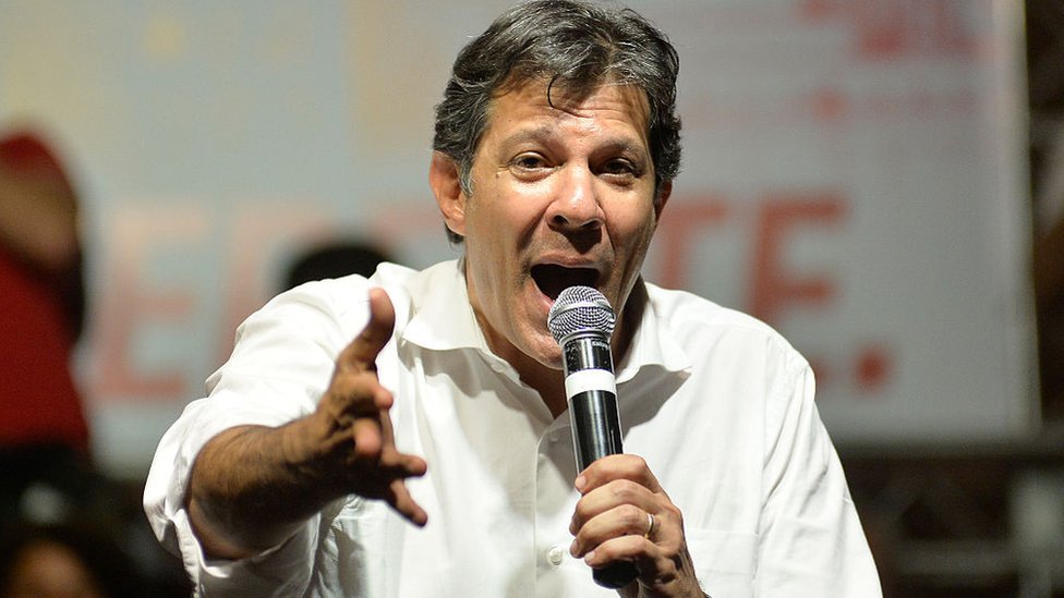 Fernando Haddad asumió la candidatura del PT a última hora, en sustitución de Lula da Silva.