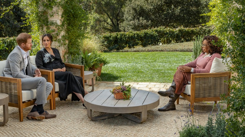 The Duke and Duchess of Sussex talk to Oprah Winfrey